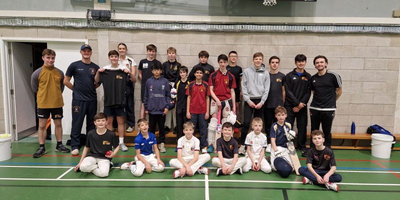 Group of young cricketers at Coaching session