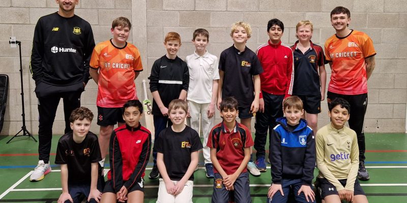 Group of young cricketers at Coaching session